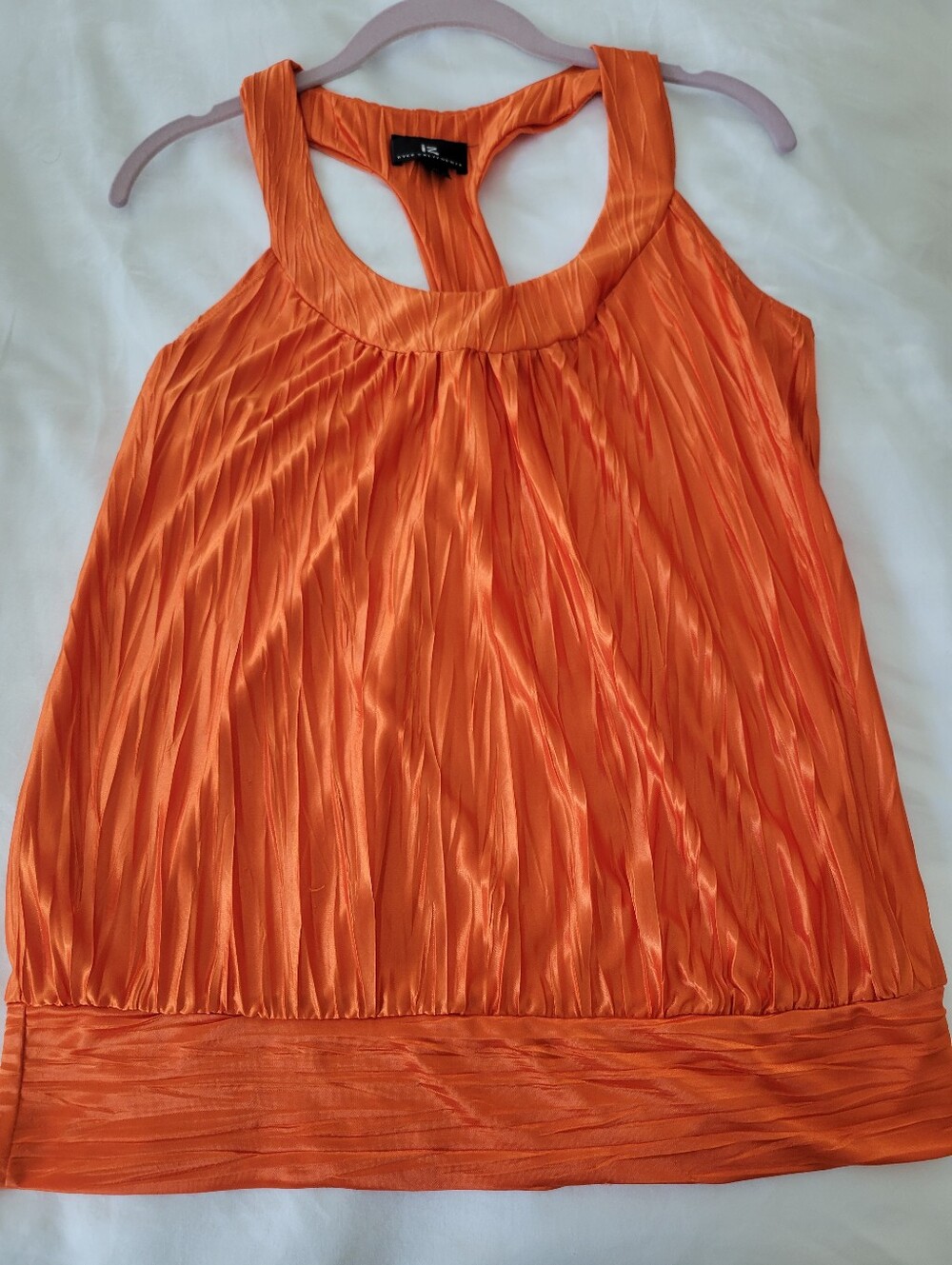 Vintage IZ BYER CALIFORNIA,Women’s Orange Pleated Tank Top Size Medium